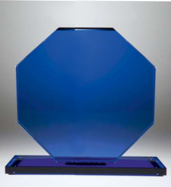 Glas Trophen Blau